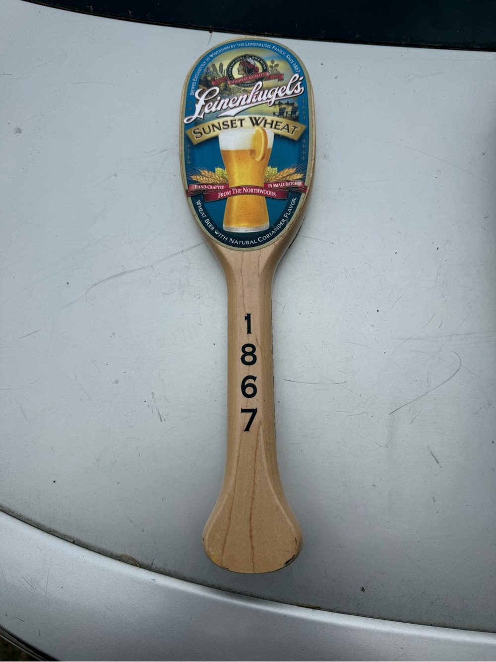 Sunset Wheat Leinenkugel Wooden Tap Handle in Natural Wood